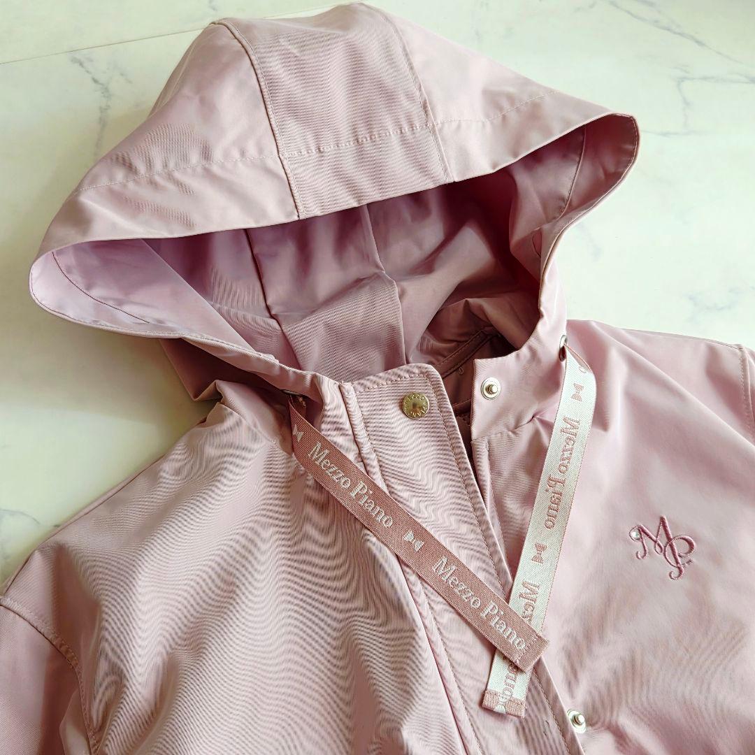 メゾピアノ 130 ハートキルトライナー付き 3way ブルゾン 撥水 ピンク