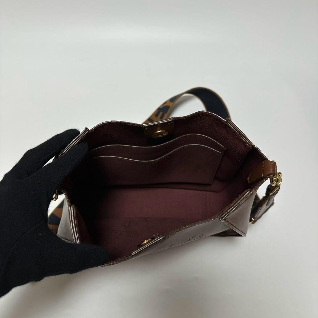 l91【極美品】ステラマッカートニー パンチング ブラウン ショルダー