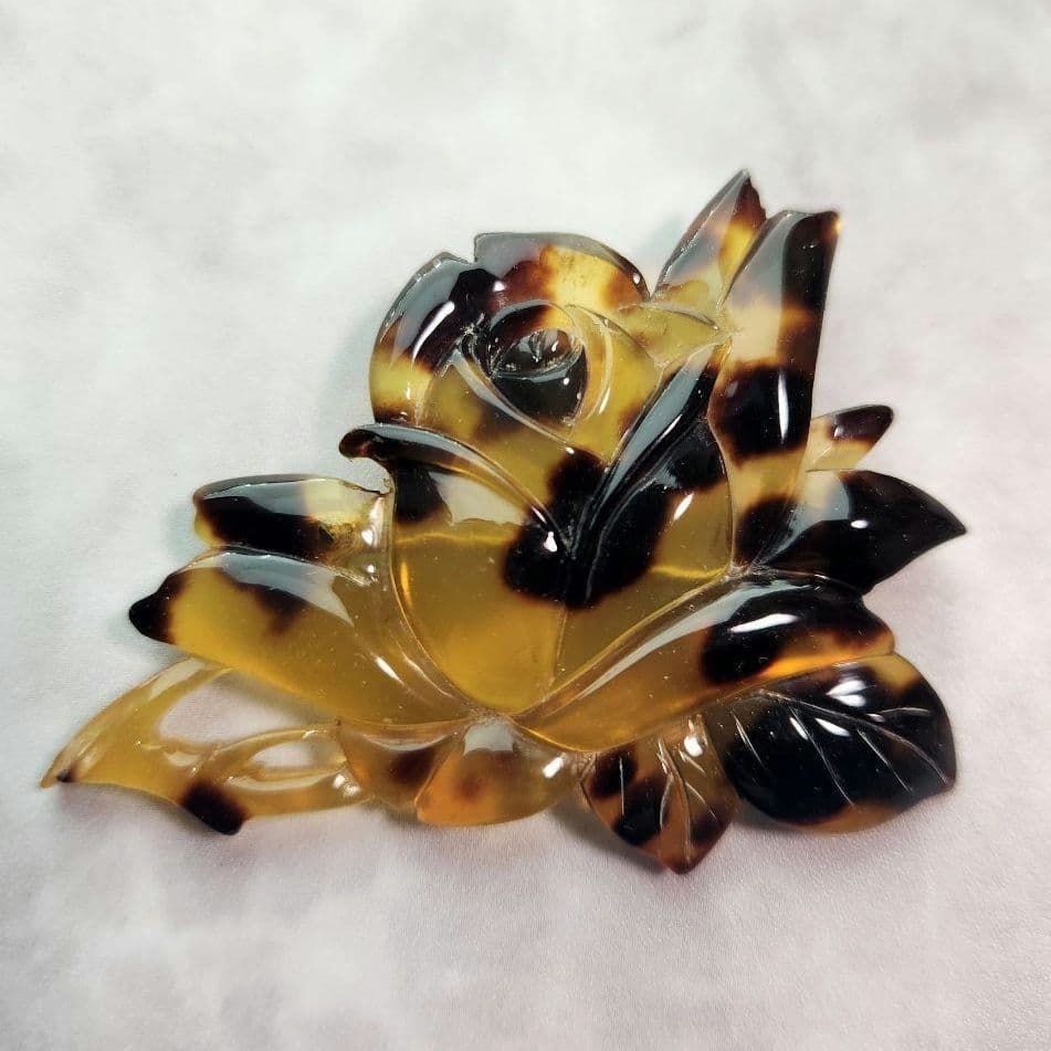 本鼈甲 ブローチ 大輪のバラ 20 薔薇 帯留 べっ甲 鼈甲 - メルカリ