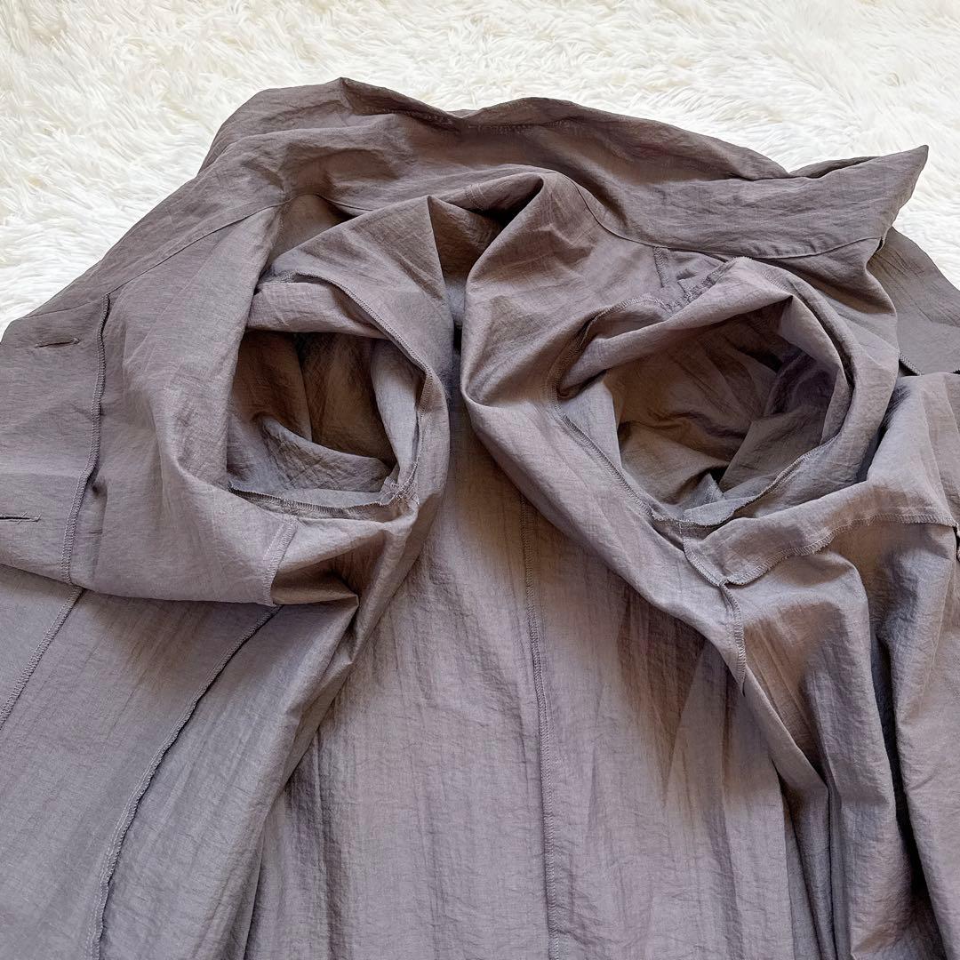 センソユニコ　慈雨　ナイロンコート　変形　コクーン　ショールカラー　サイズ40