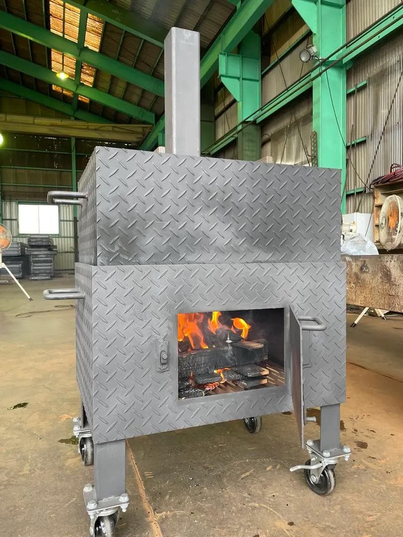 【新品・鉄製】石焼いも焼き機・BBQ鉄板焼き機　※引き取り限定‼