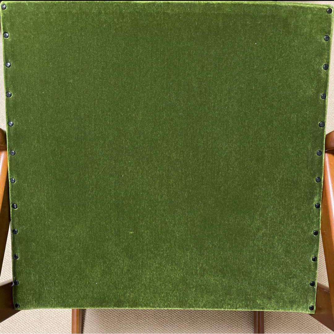 年末大特価！カリモク60 Kチェア　1シーター　イス　モケットグリーン　緑