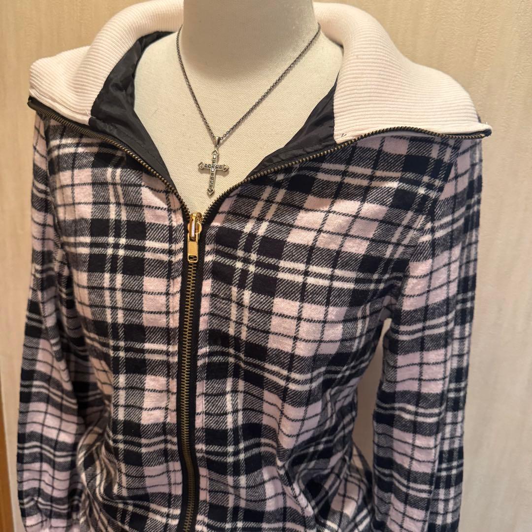 TRALALA LIZLISA Y2K 姫ギャル 当時物 ピンクチェックパーカー - メルカリ