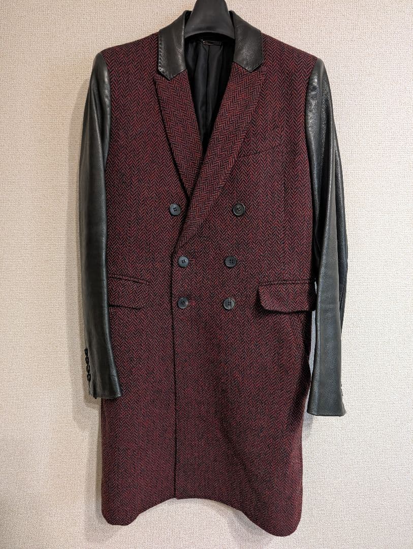 DIET BUTCHER SLIM SKIN／袖レザーチェスターコート - メルカリ