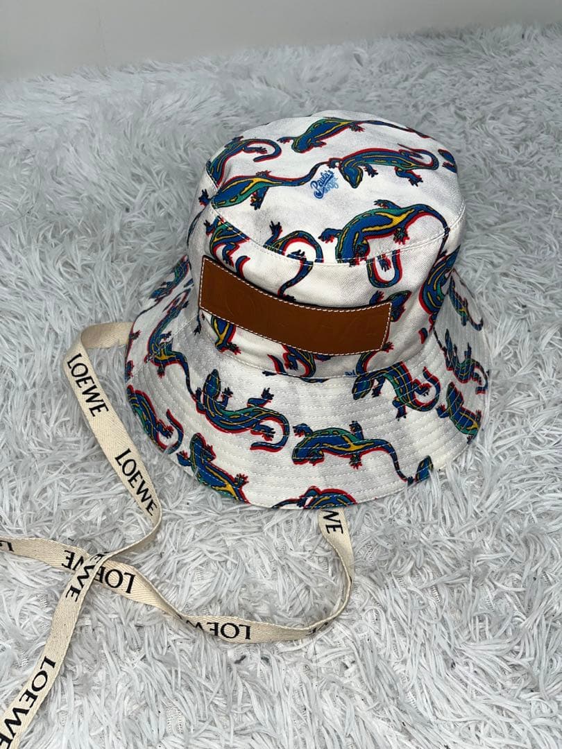 LOEWE トカゲ柄 バケットハット フリーサイズ 楽天市場】【送料無料】 ロエベ バケット ハット ec-22062 カーキ