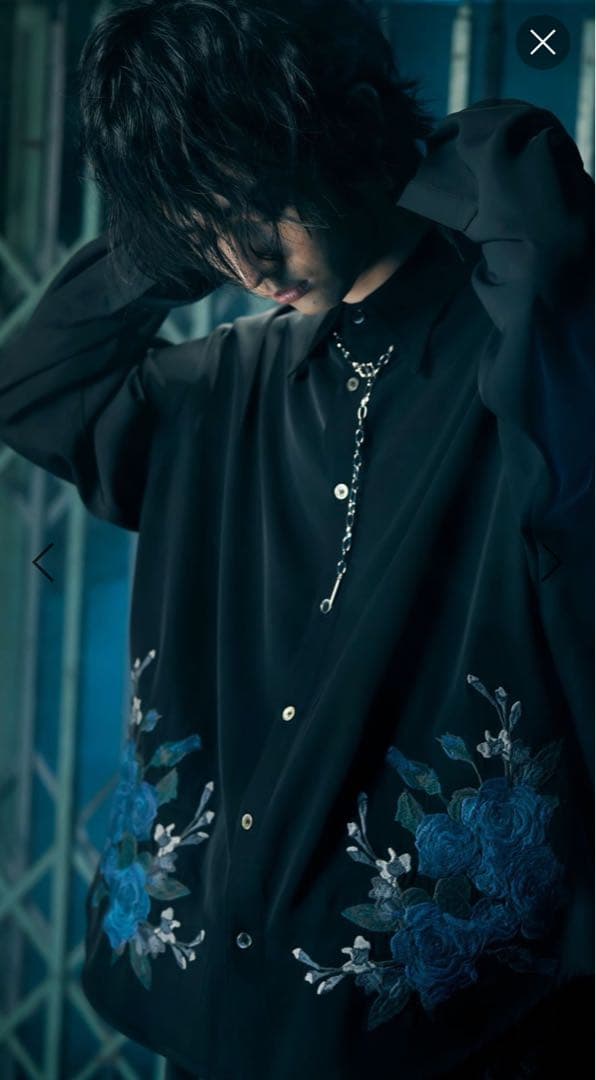 新品未開封 HARE×Ado コラボ ローズシシュウシャツ ブラック Mサイズ