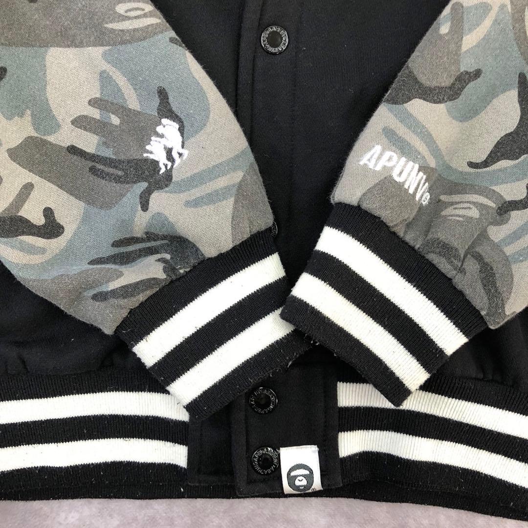 A BATHING APE アベイシングエイプ フードロゴ カモフラ スタジャン