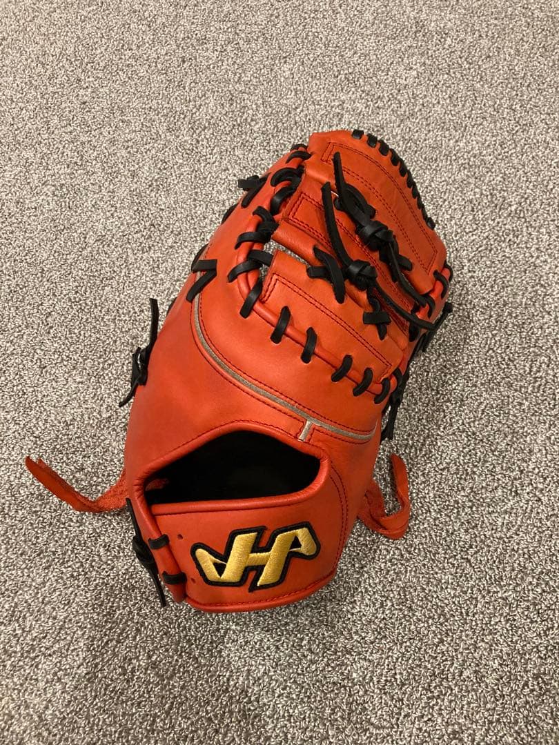 ハタケヤマ 軟式 ファーストミットTH-381V 一塁手用 Vオレンジ ハタケヤマ（HATAKEYAMA） 軟式 ファーストミット グローブ 一塁手用