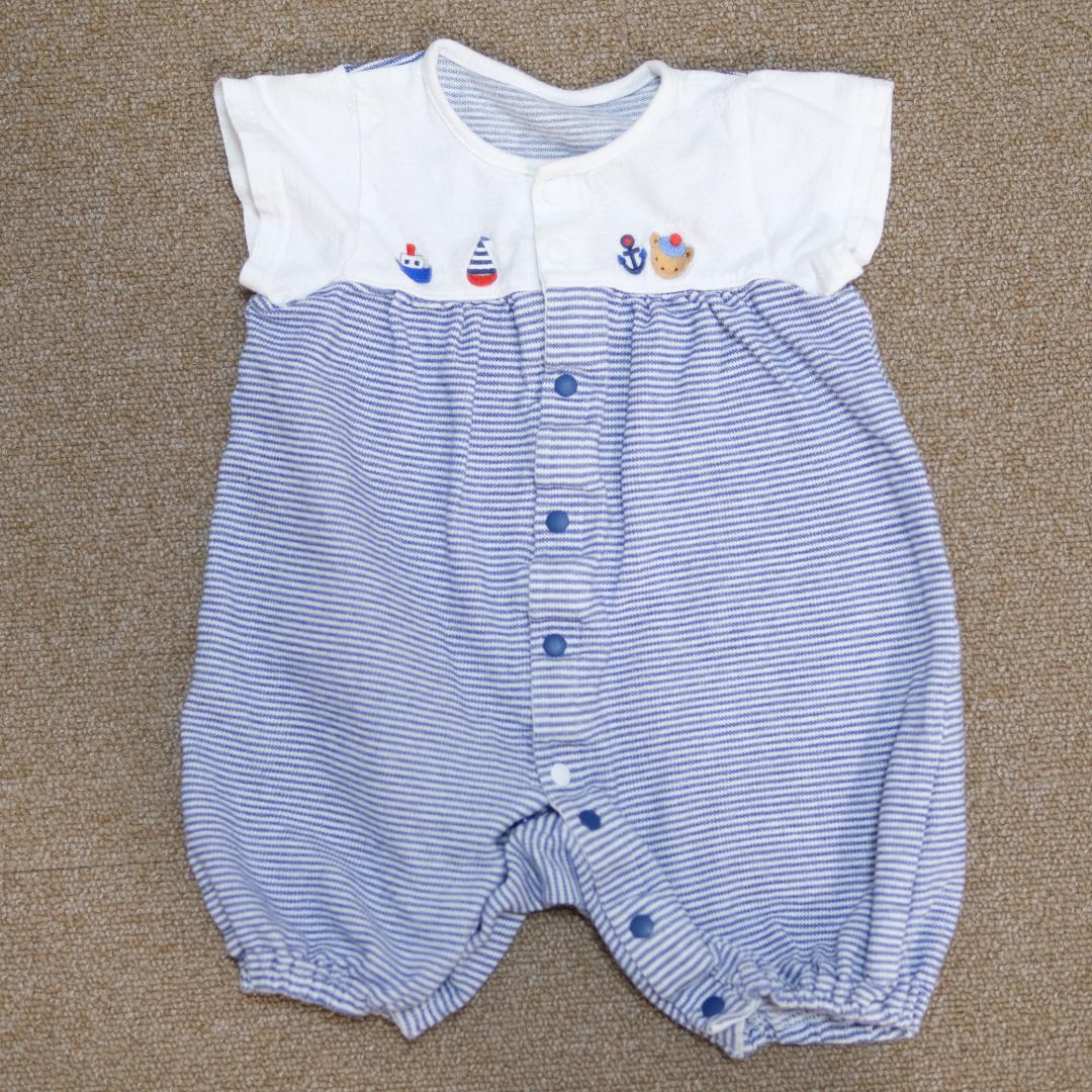 ファミリア ストライプ柄ロンパース 50-60 - メルカリ