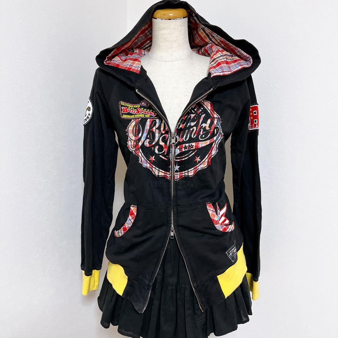 y2k 00s 平成ギャル ワッペン パーカー フェアリーグランジ お兄系 黒