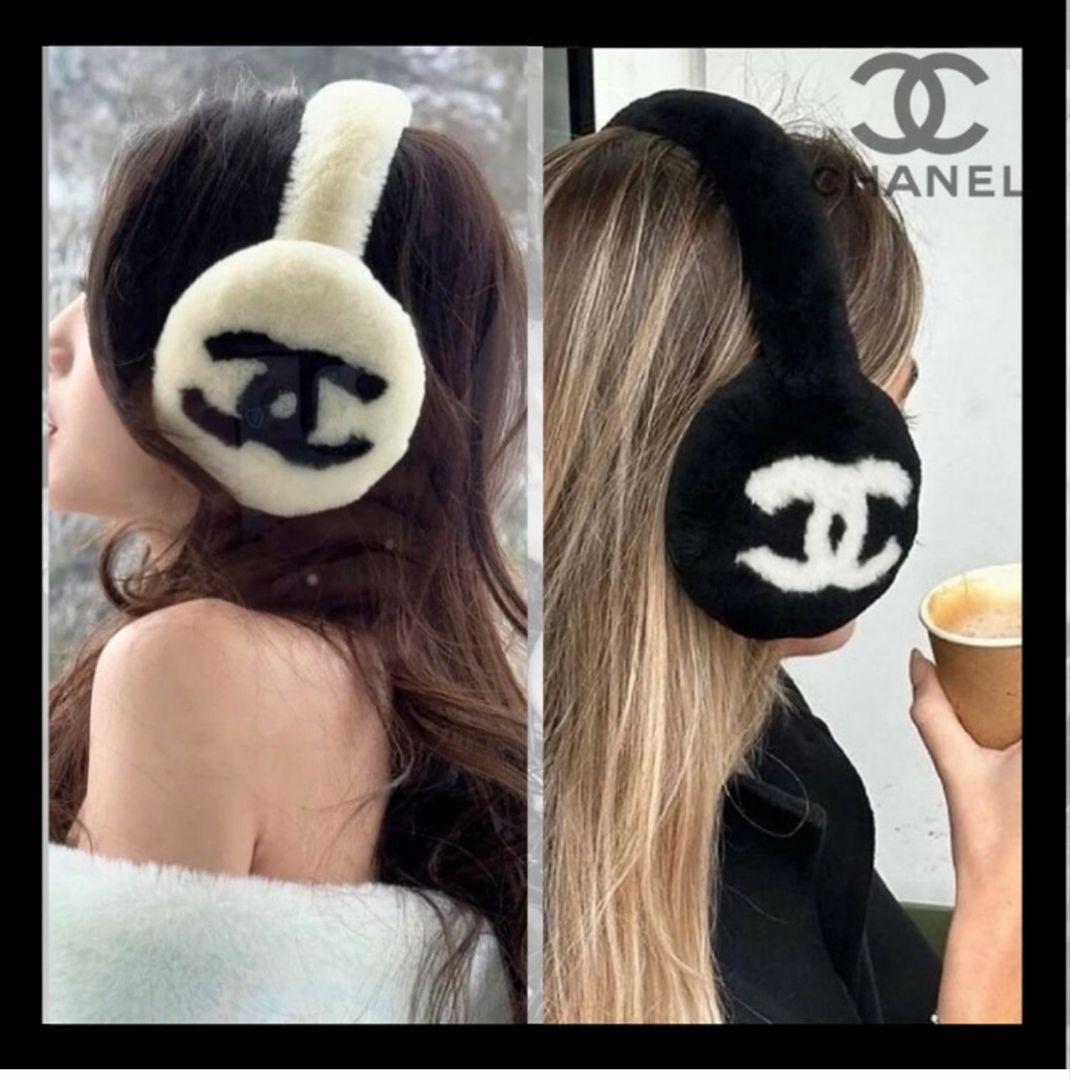 CHANEL　イヤーマフ ☆もこもこロゴが可愛い☆シャネル イヤーマフ 耳あて (CHANEL