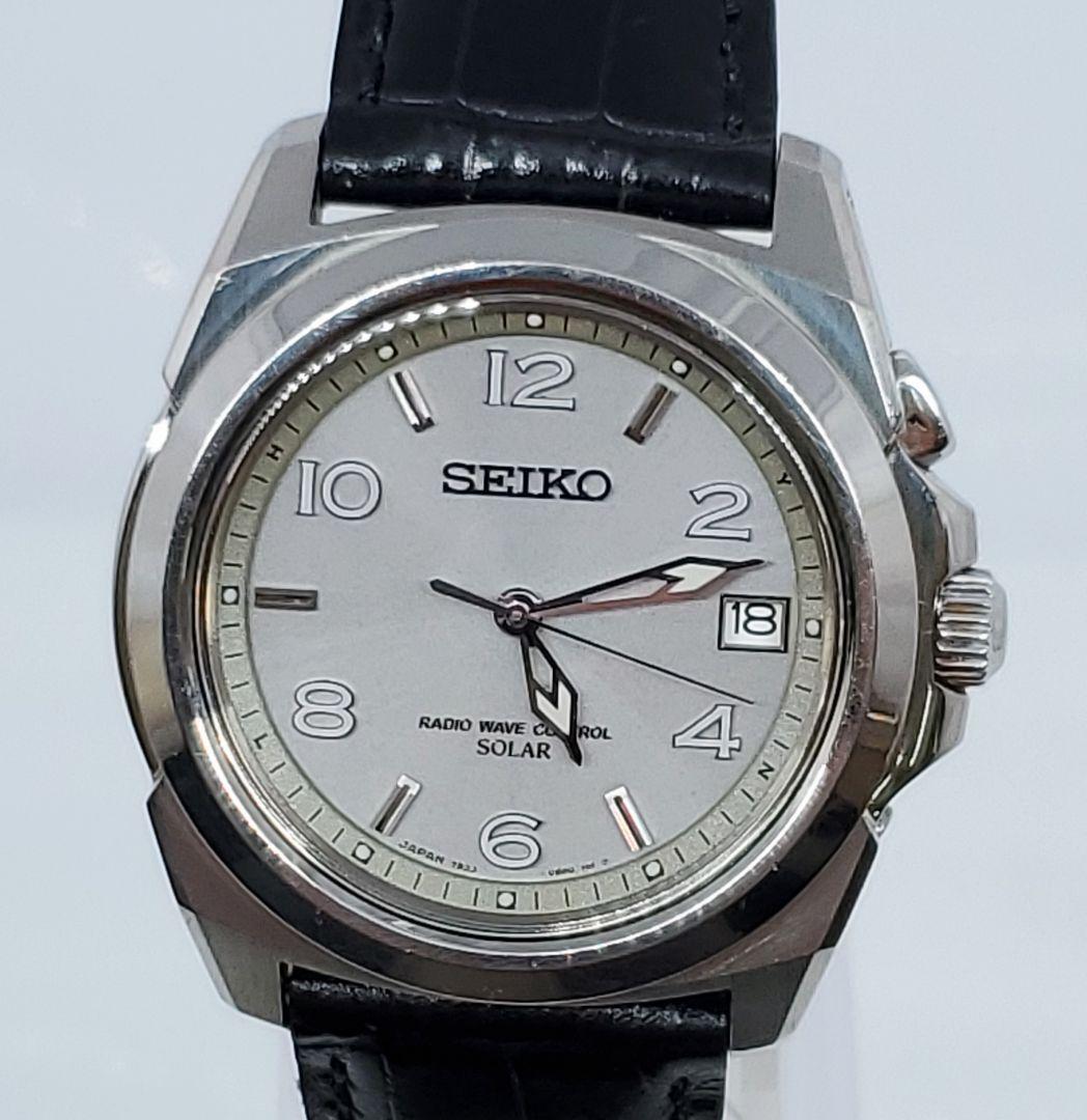 セイコー ブライツ 7B22-0AP0 ソーラー電波 メンズ チタン 動作品
