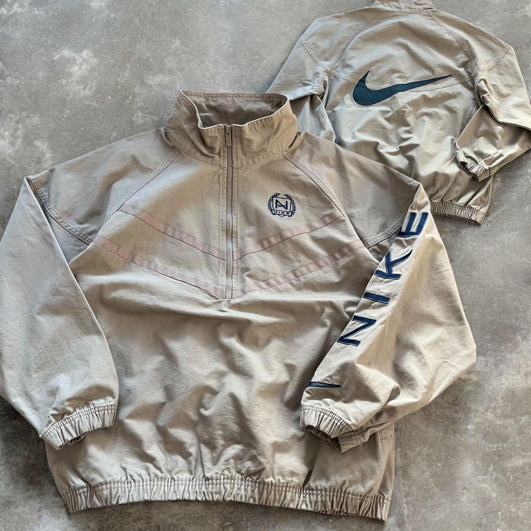 NIKE ナイキ ハーフジップ キャンバス ジャケット ベージュ サイズL