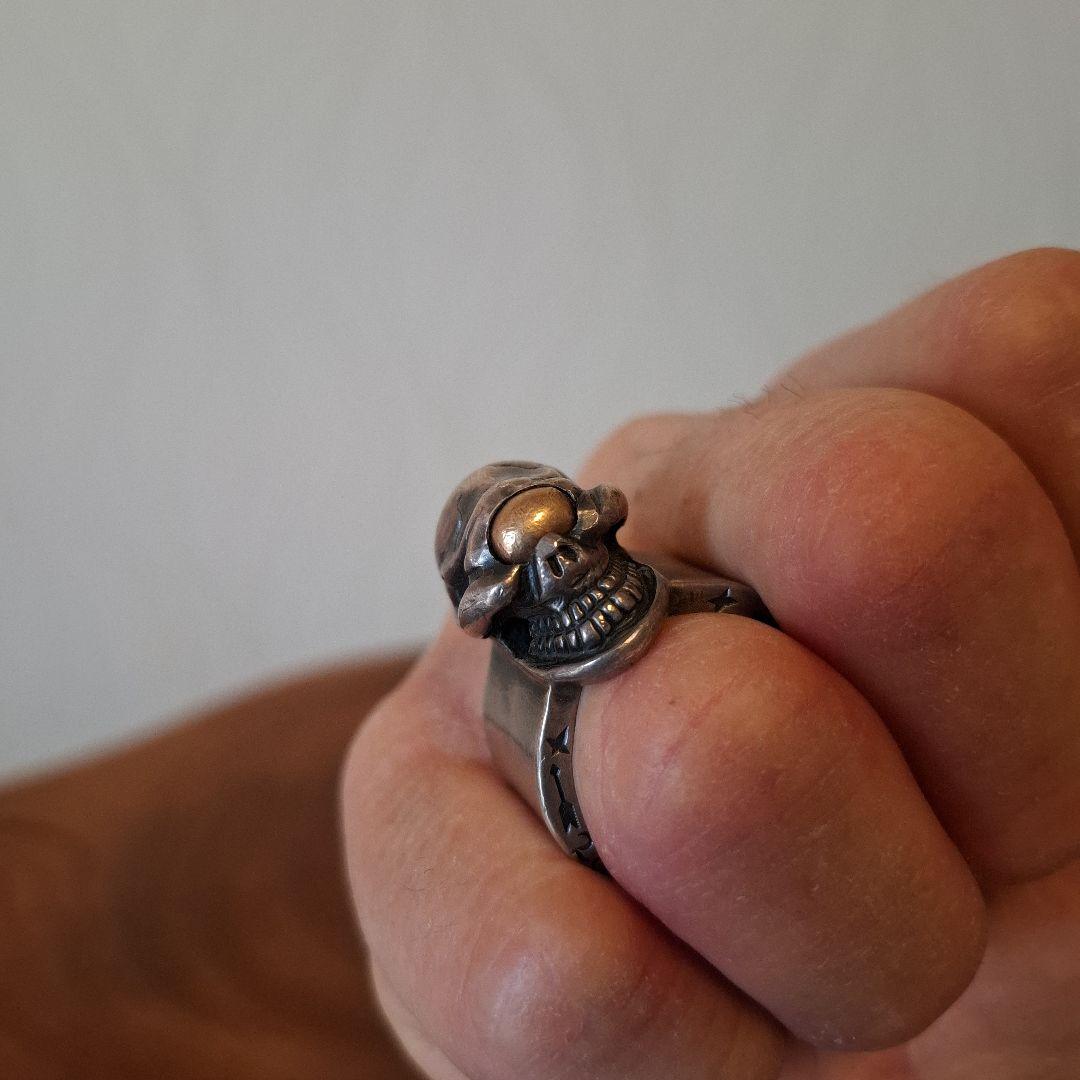 ベ*タ様 ストップライトスカルリング18金目21号 的を絞って生きろ