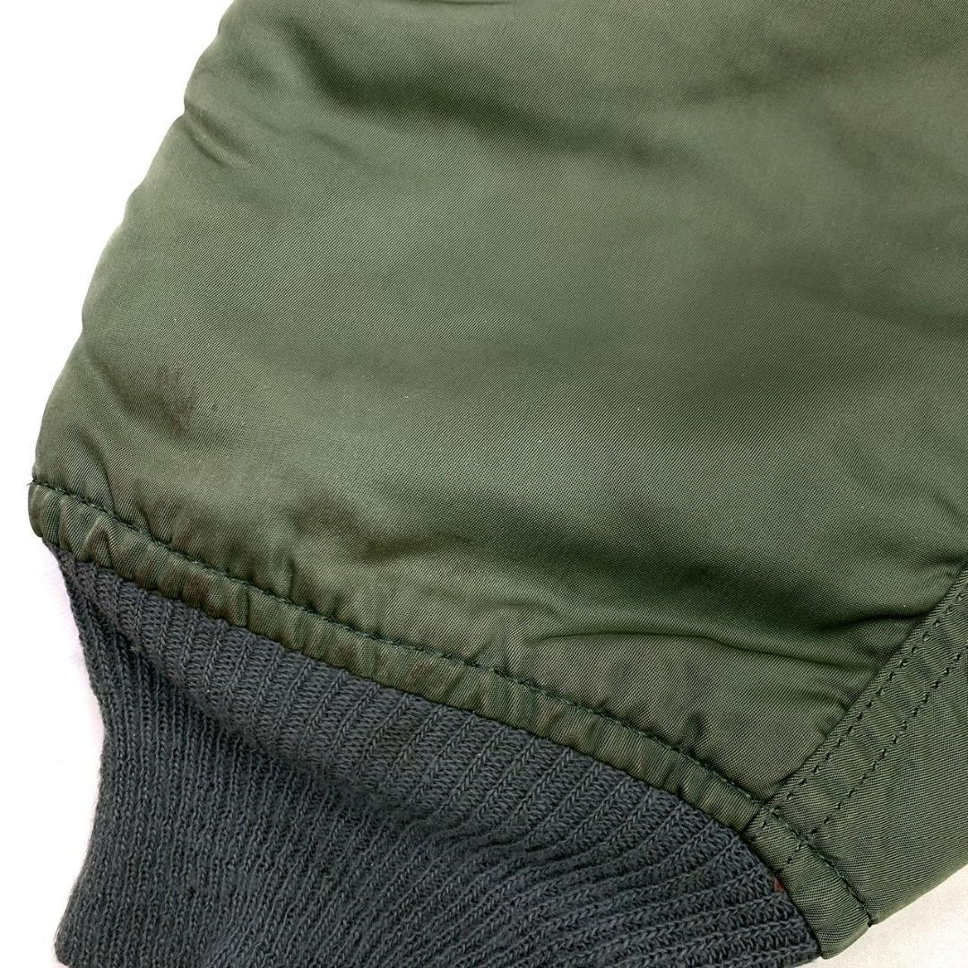 90s USA製 ALPHA MA-1 フライトジャケット カーキ L　D927