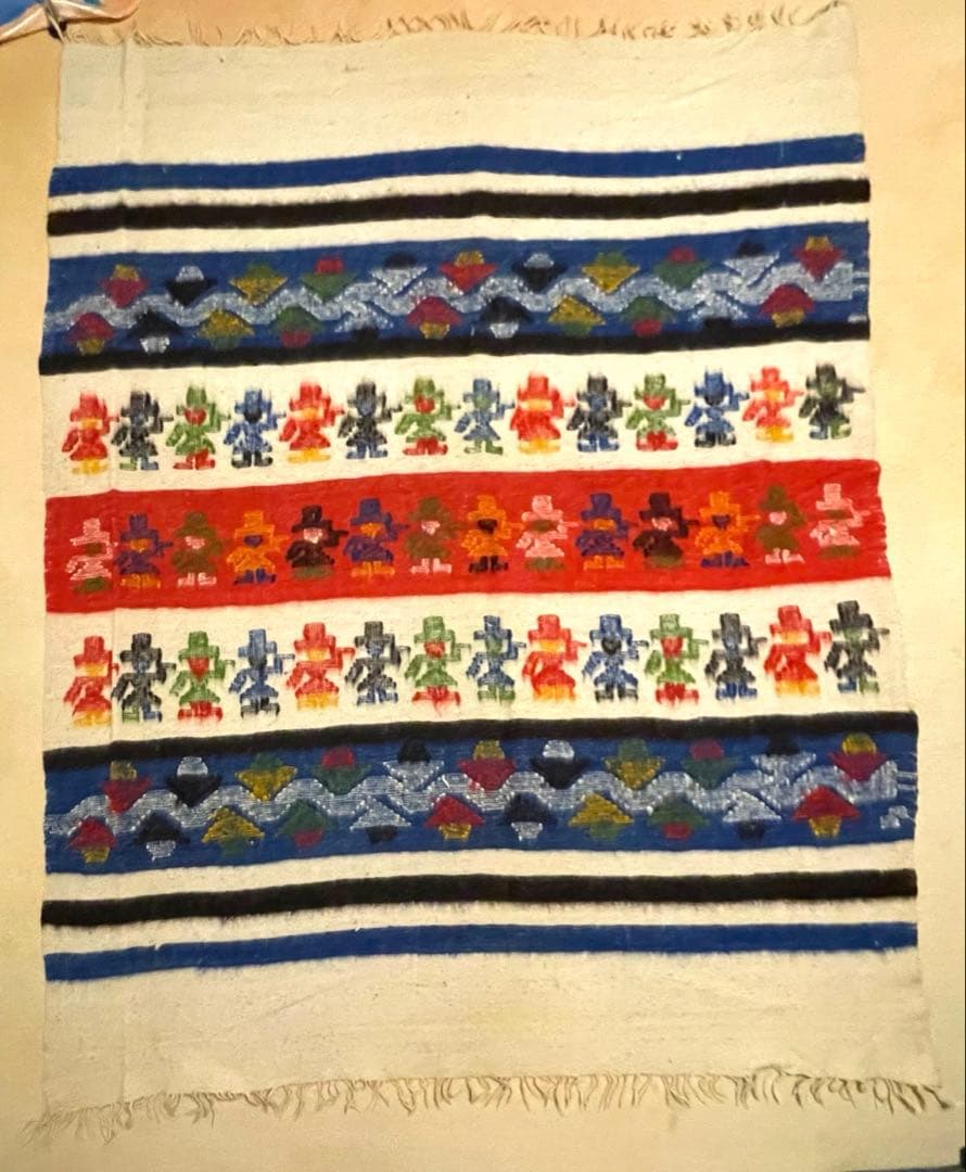 【ヴィンテージ】中米 手織りの多色ブランケット