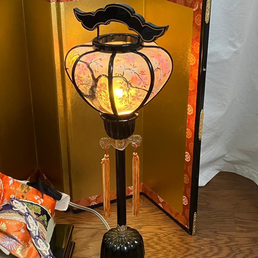 昭和レトロ】雛人形 親王飾り・屏風・灯篭セット