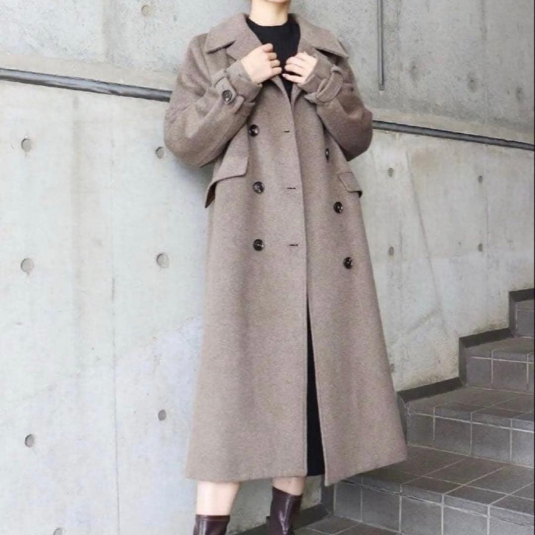 MURUA ダブルマキシチェスターコート ロングコート ブラウン - メルカリ