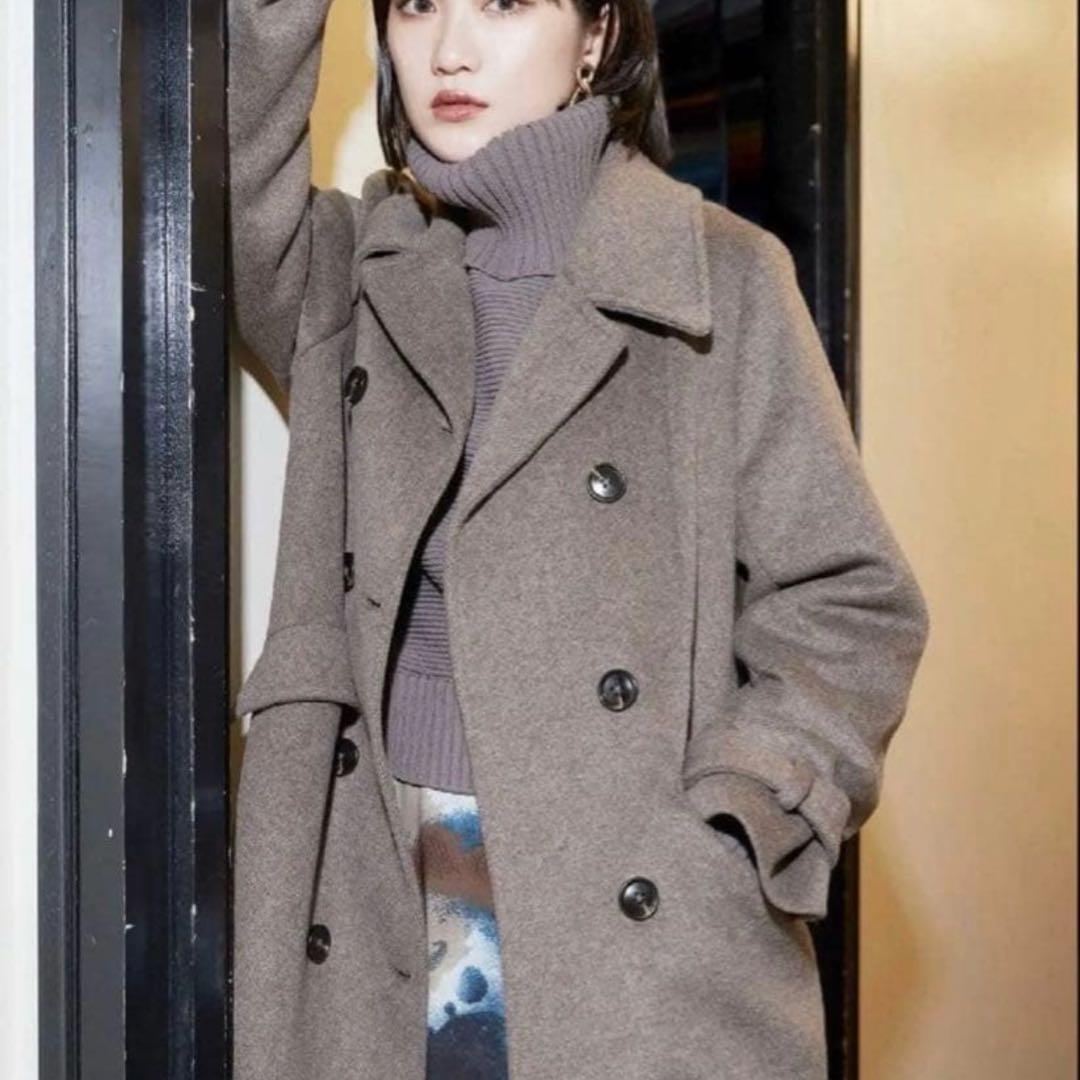 MURUA ダブルマキシチェスターコート ロングコート ブラウン - メルカリ