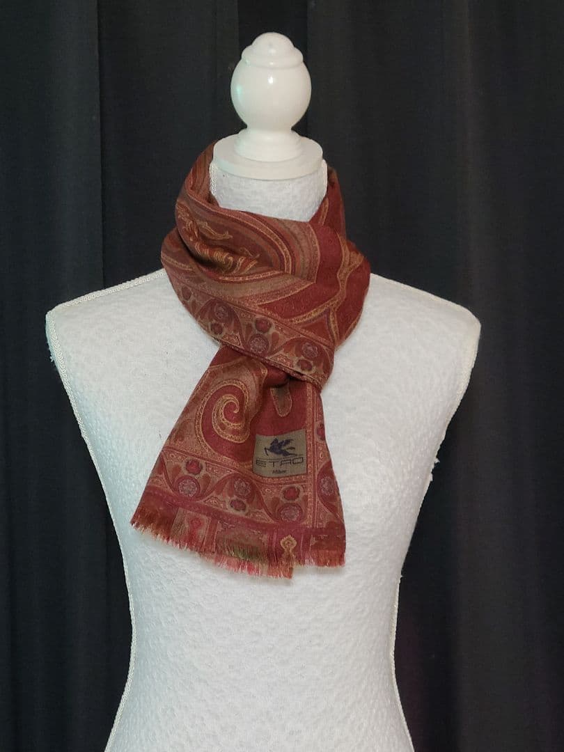 ETRO エトロ ペイズリー柄 ストール ショール スカーフ シルク混