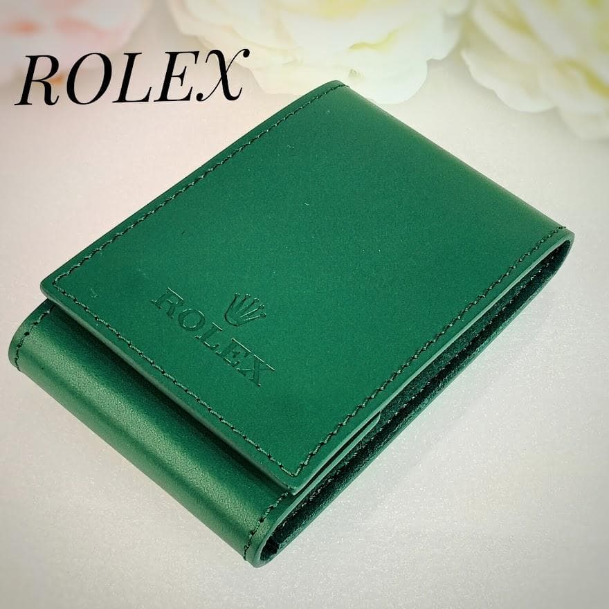 ROLEX ロレックス 時計ケース グリーン レザー トラベルポーチ 携帯用