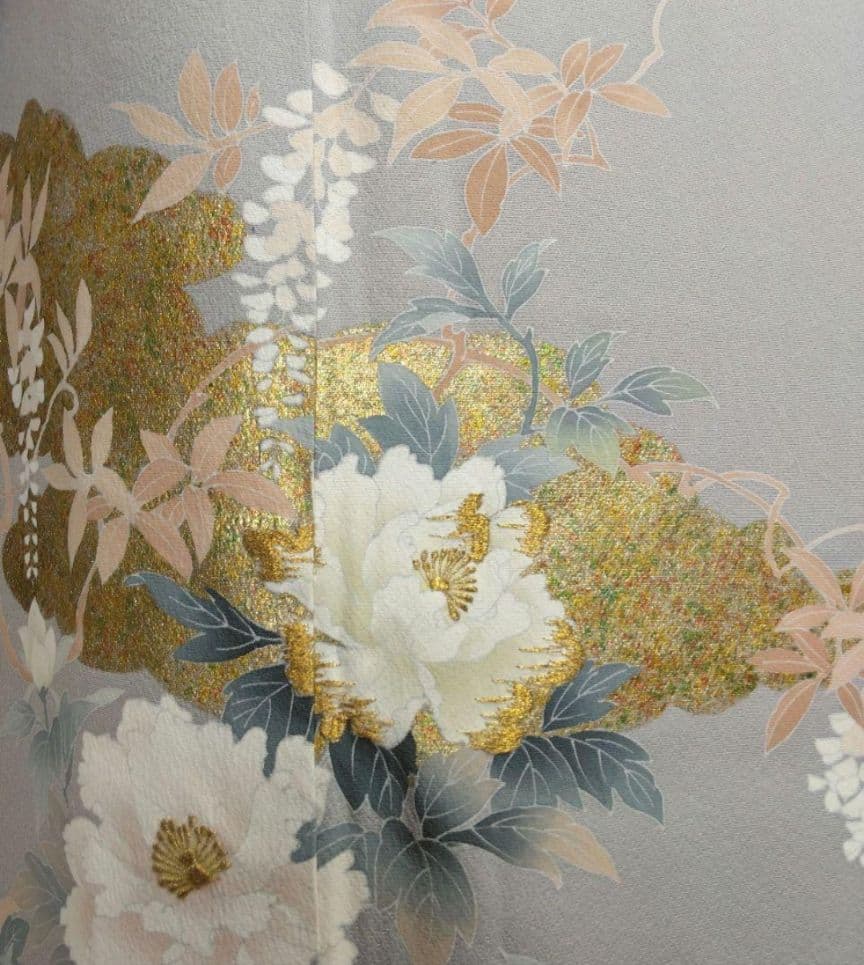 NO447 売約済み 正絹色留袖 比翼仕立て 五つ紋 正絹長襦袢付 - メルカリ