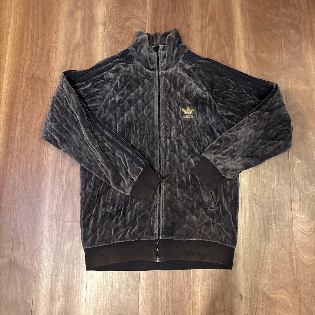 00s アディダス 万国旗 トラックジャケット ベロア キルティング