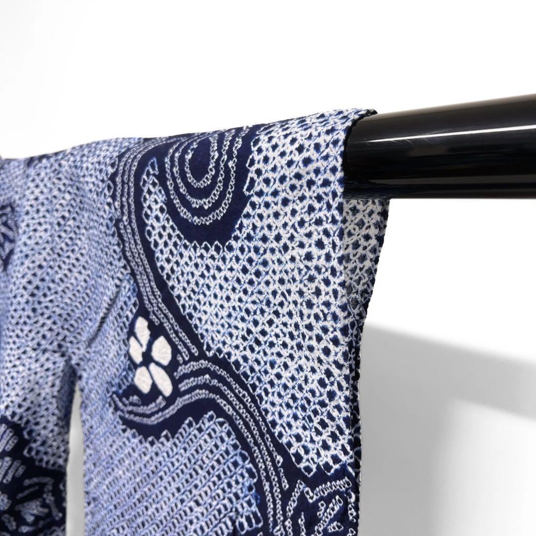 浴衣 有松鳴海絞り 花模様 小花 波 渦巻き 着物 033a d - メルカリ