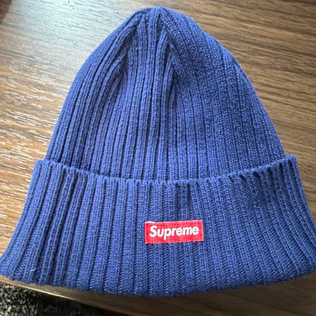 Supreme ネイビー ニット帽 - メルカリ