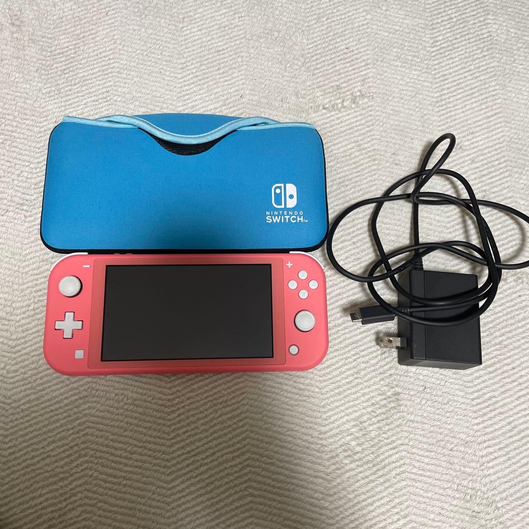 ニンテンドーSwitch ライト本体 ピンク ケース＋充電器付き - メルカリ