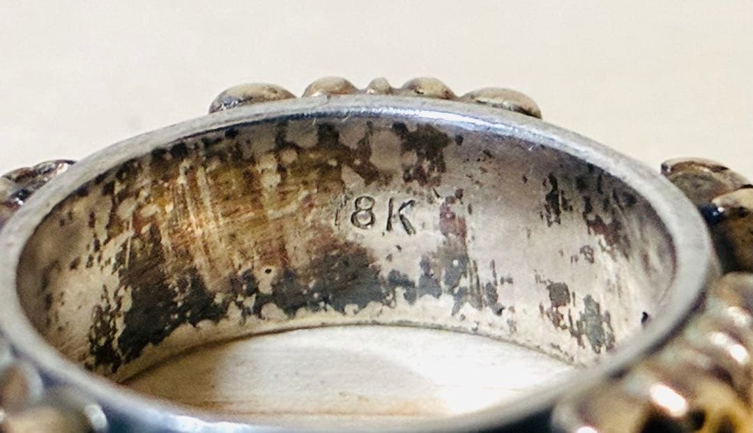 希少】A&G リング フローラルクロス シルバー925 ゴールド 18K - メルカリ