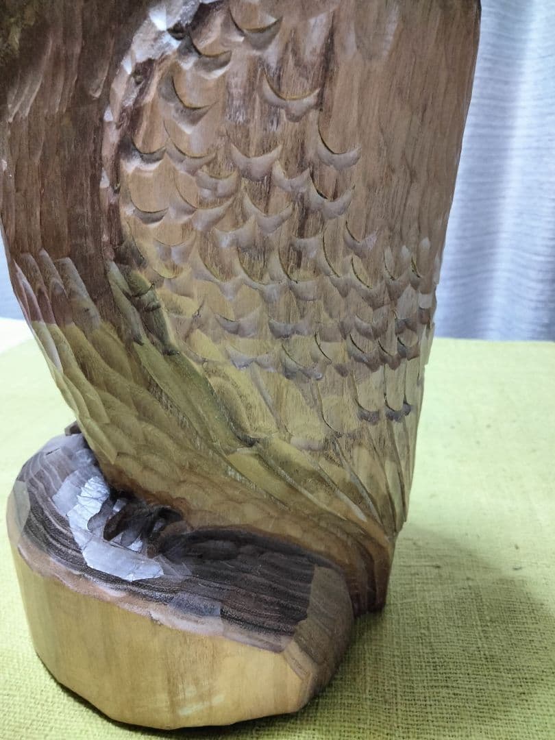 青山作 木彫 フクロウの置物 北海道洞爺湖 民藝 - メルカリ