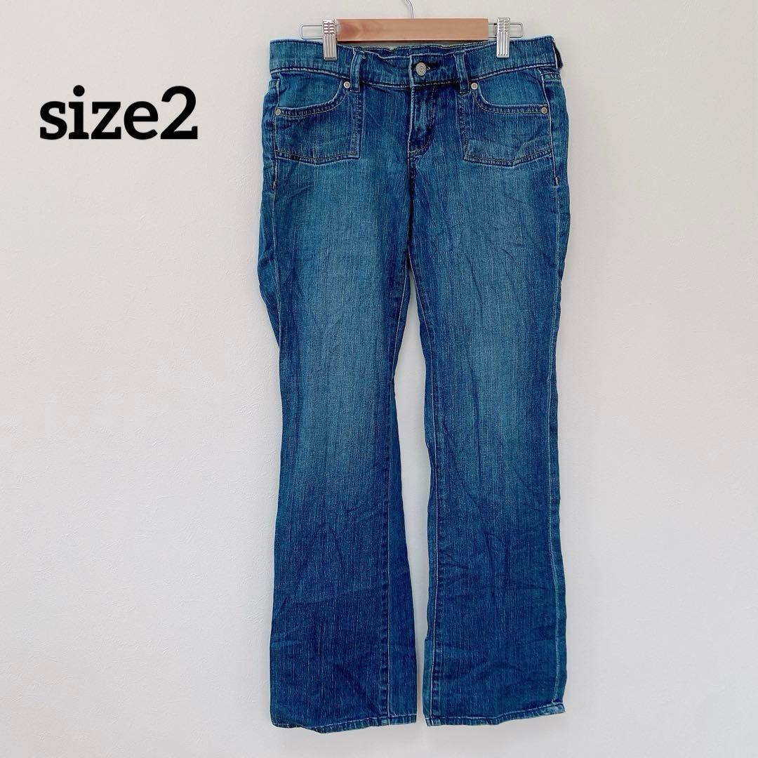 オールドネイビー ブーツカットデニム ローライズ size2 - メルカリ