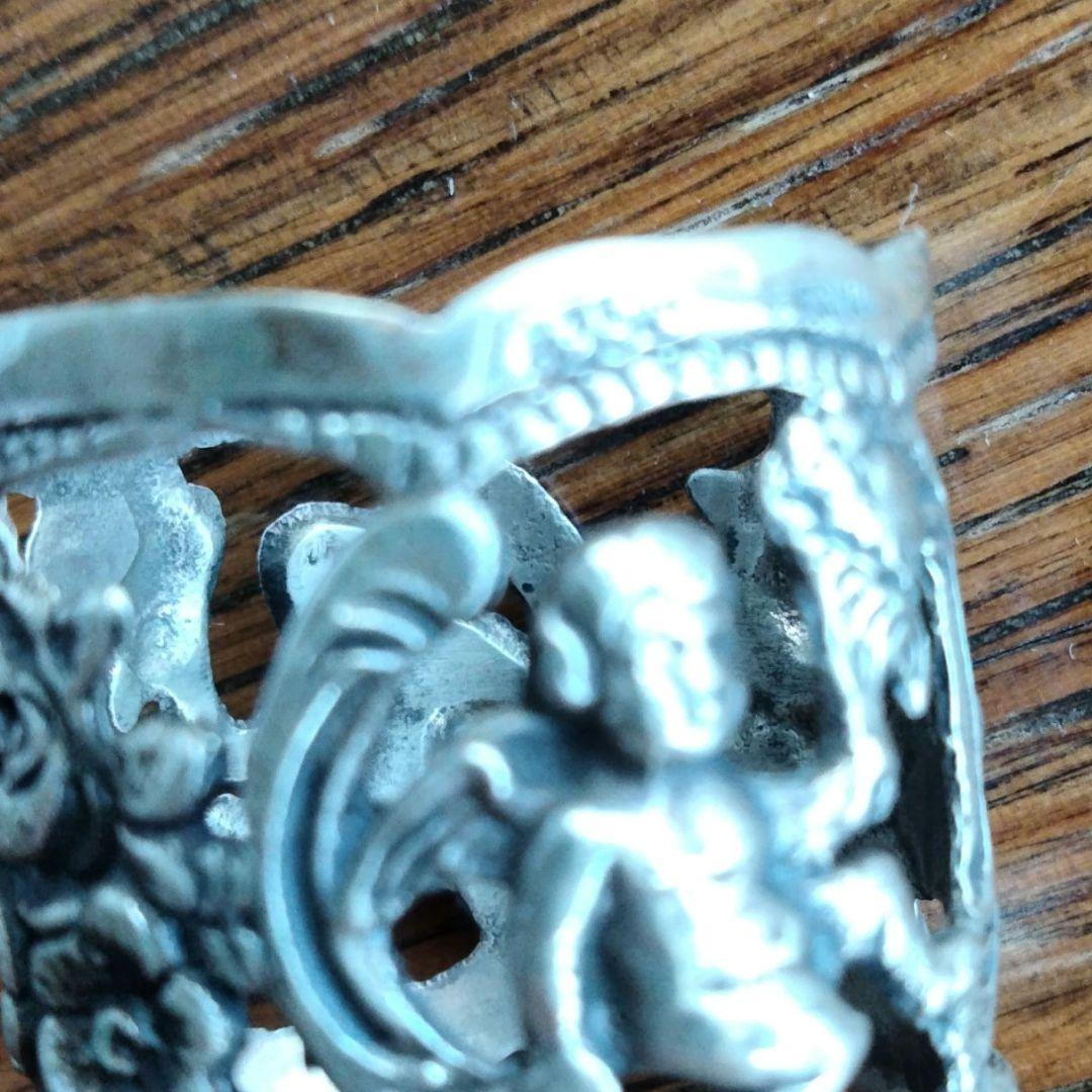 最終価格８３５シルバー.ナプキンリング、ヒルデスハイムの薔薇、天使、