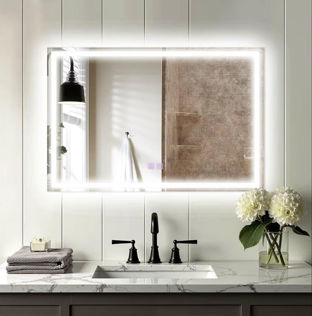 お洒落なLEDミラー⭐️鏡 LEDライト 壁掛け 洗面 省エネ モダンインテリア❣️ Amazon.co.jp: Bacoer ミラー 鏡 LED 壁掛け 照明付き 化粧鏡 洗面所