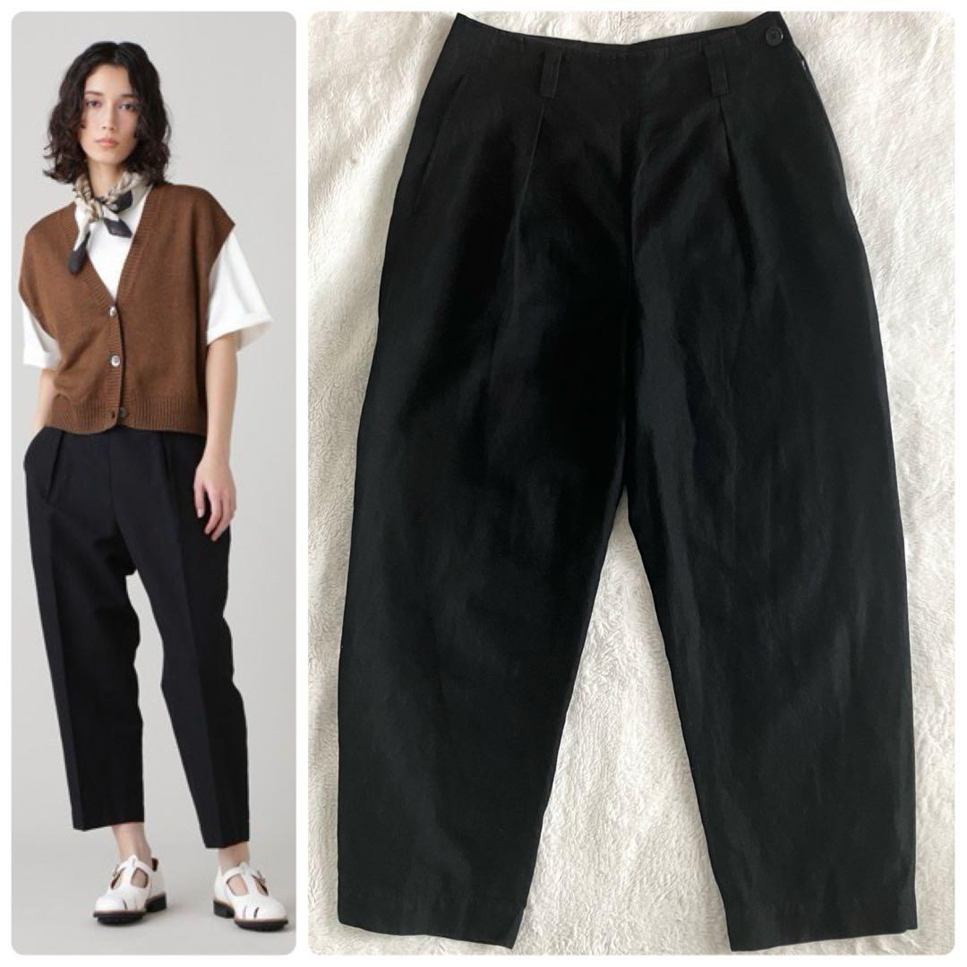 マーガレットハウエル 23SS コットンリネンツイル パンツ 1 ブラック MARGARET HOWELL（マーガレットハウエル）の「COTTON LINEN TWILL