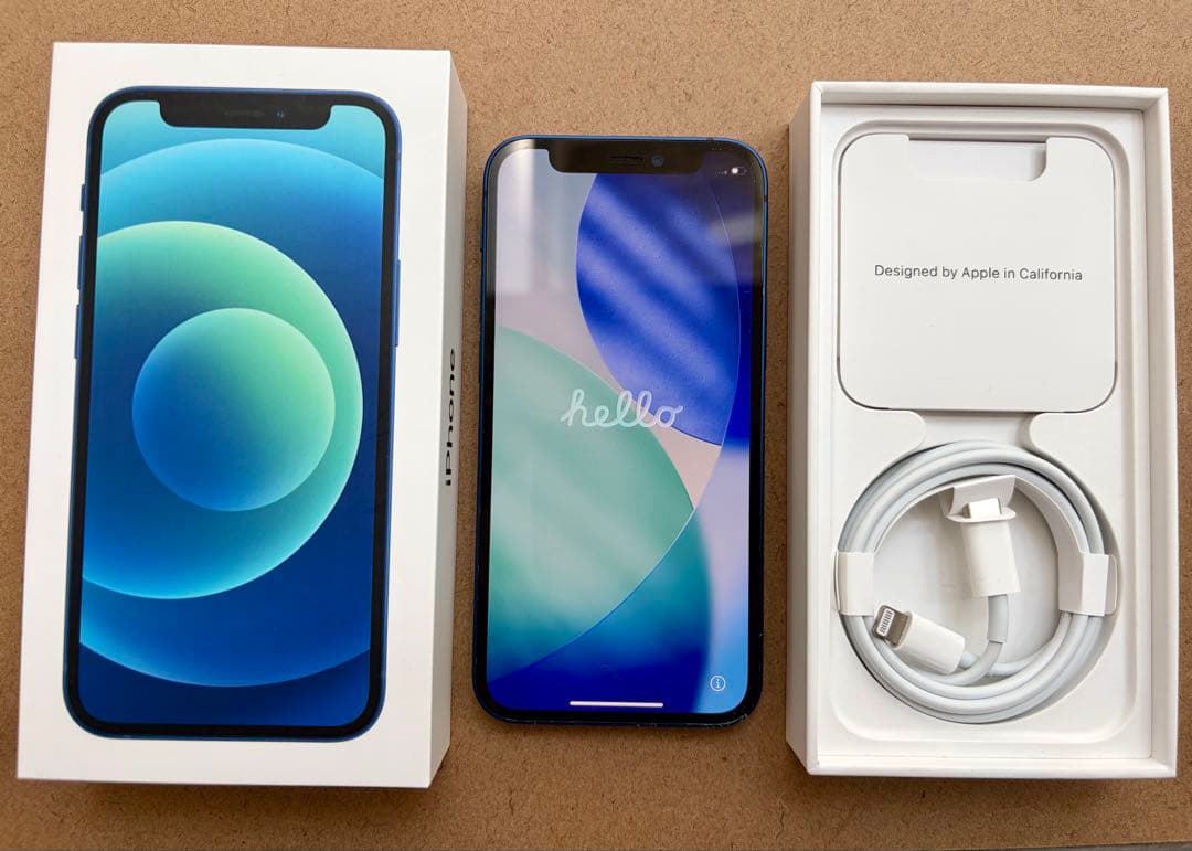 Apple iPhone 12 mini本体 ブルー 充電ケーブル付き 64GB - メルカリ