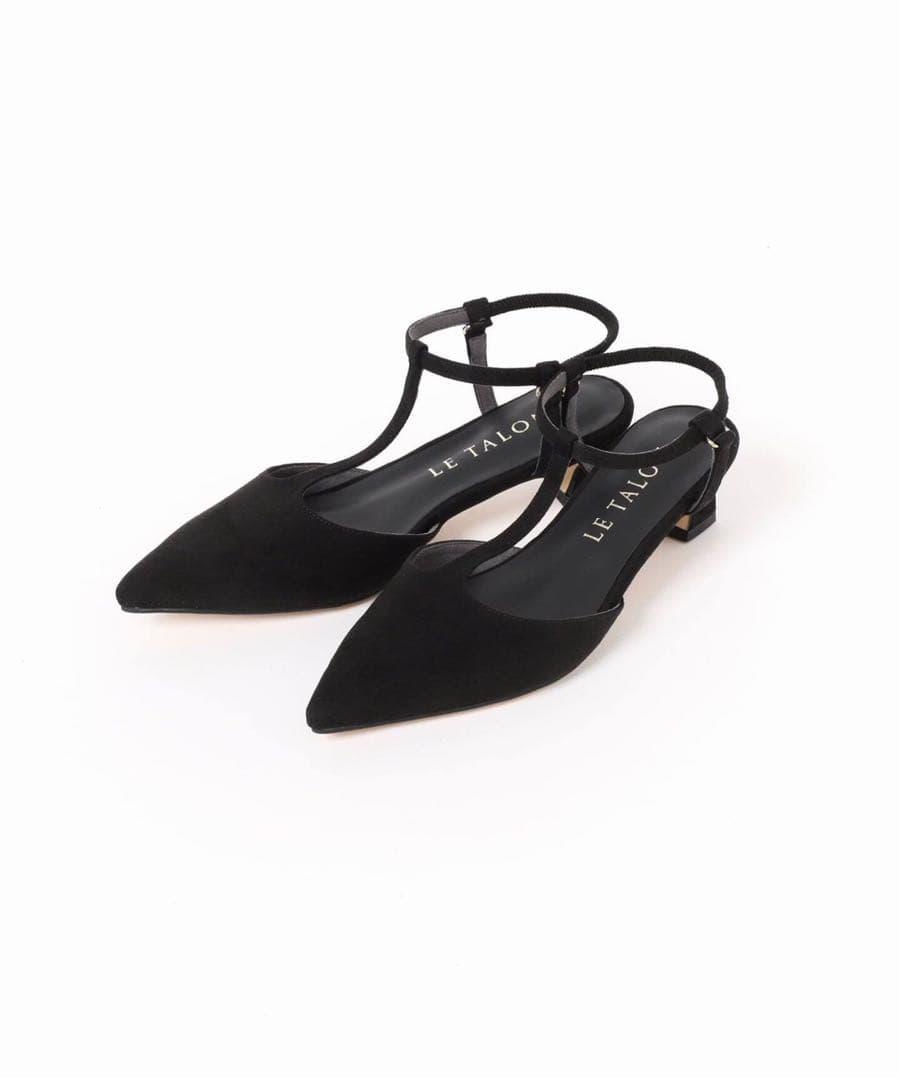 LE TALON ルタロン 4cmTストラップパンプス ブラック 22.5cm
