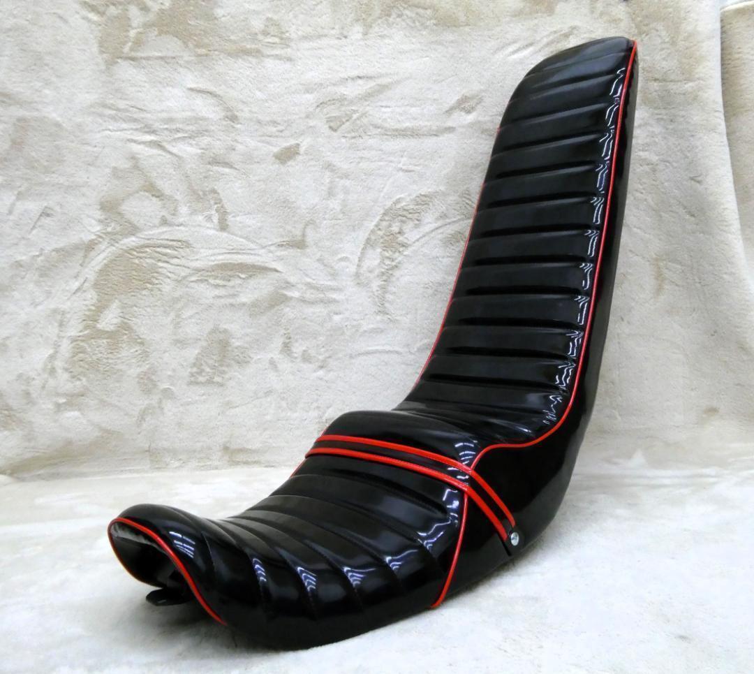 ゼファー400後期 三段シート 黒赤エナ60センチ/ZR400 C5 C6 C7