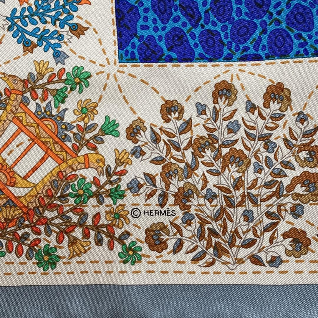 エルメス スカーフ カレ90 プロヴァンスの花刺繍 Provence シルク