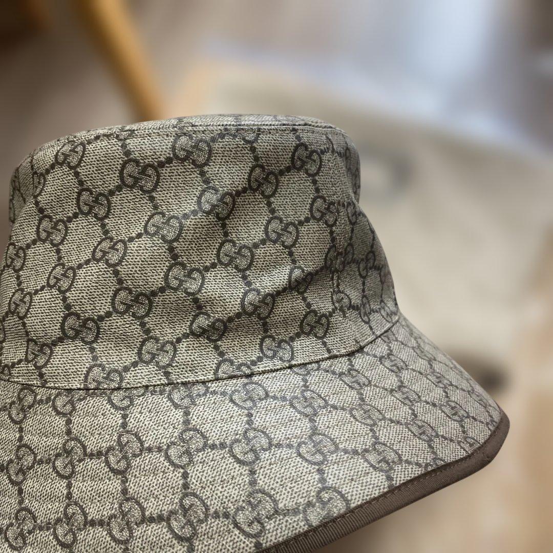 GUCCI GGパターン バケットハット ベージュ
