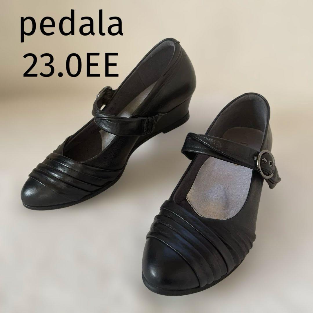 極美品】アシックスPedala ストラップ シューズ 黒 コンフォート 23