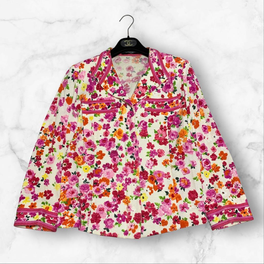 LEONARD シルク100% 花柄ジャケットカーディンガン - メルカリ