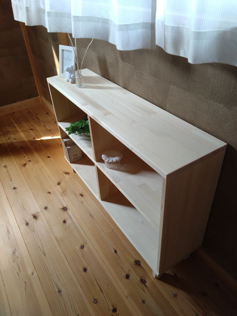 送料無料】天然木 赤松集成材 足付きスタッキングシェルフ 子供本棚