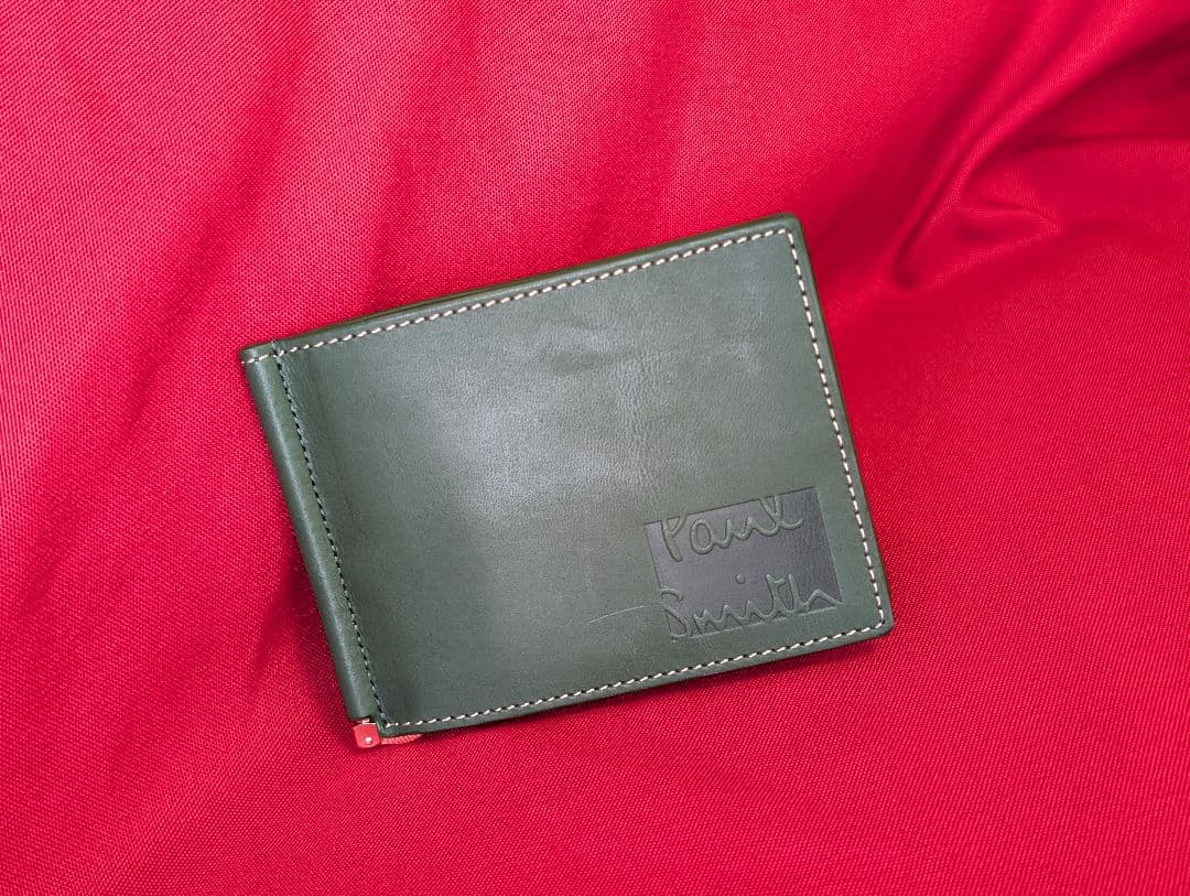 【新品未使用】ポールスミス　 2つ折りマネークリップ　財布 緑 ポールスミス 財布 二つ折り財布 L字ファスナー 緑(グリーン) Paul