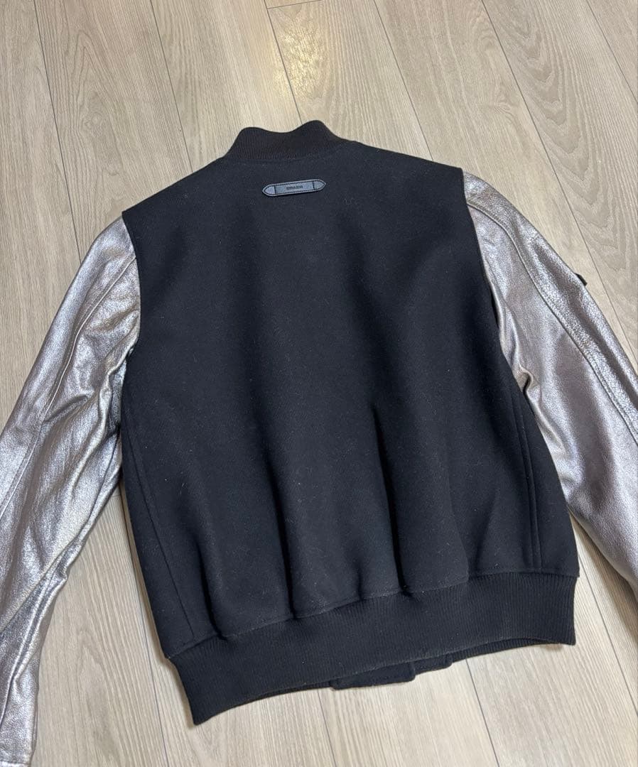 【Acky】COACH スタジャン ワッペン レザー ウール ブラック