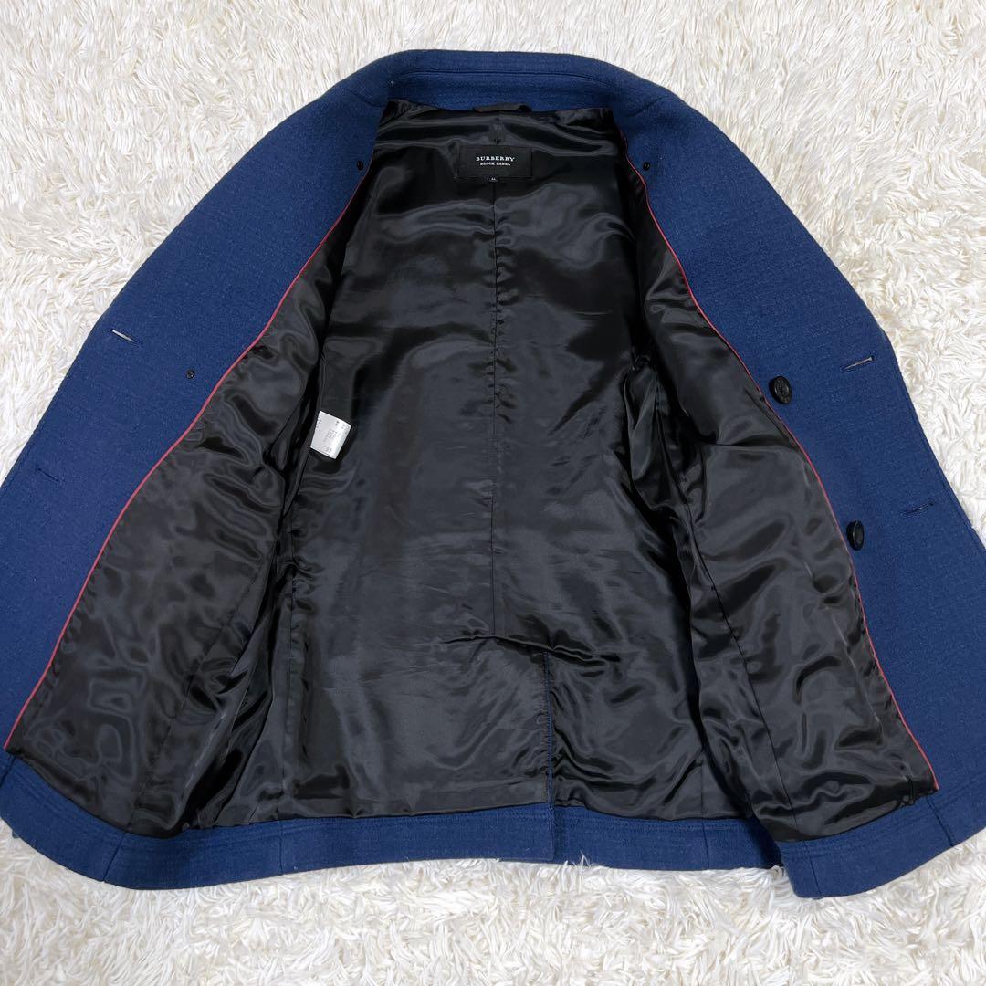 《極美品》バーバリー ブラックレーベル ウール Ｐコート 青 ダブルジャケット