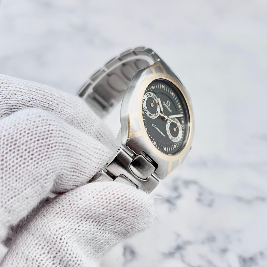 極美／良稼働】オメガ シーマスター ポラリス デイデイト K18YG×SS