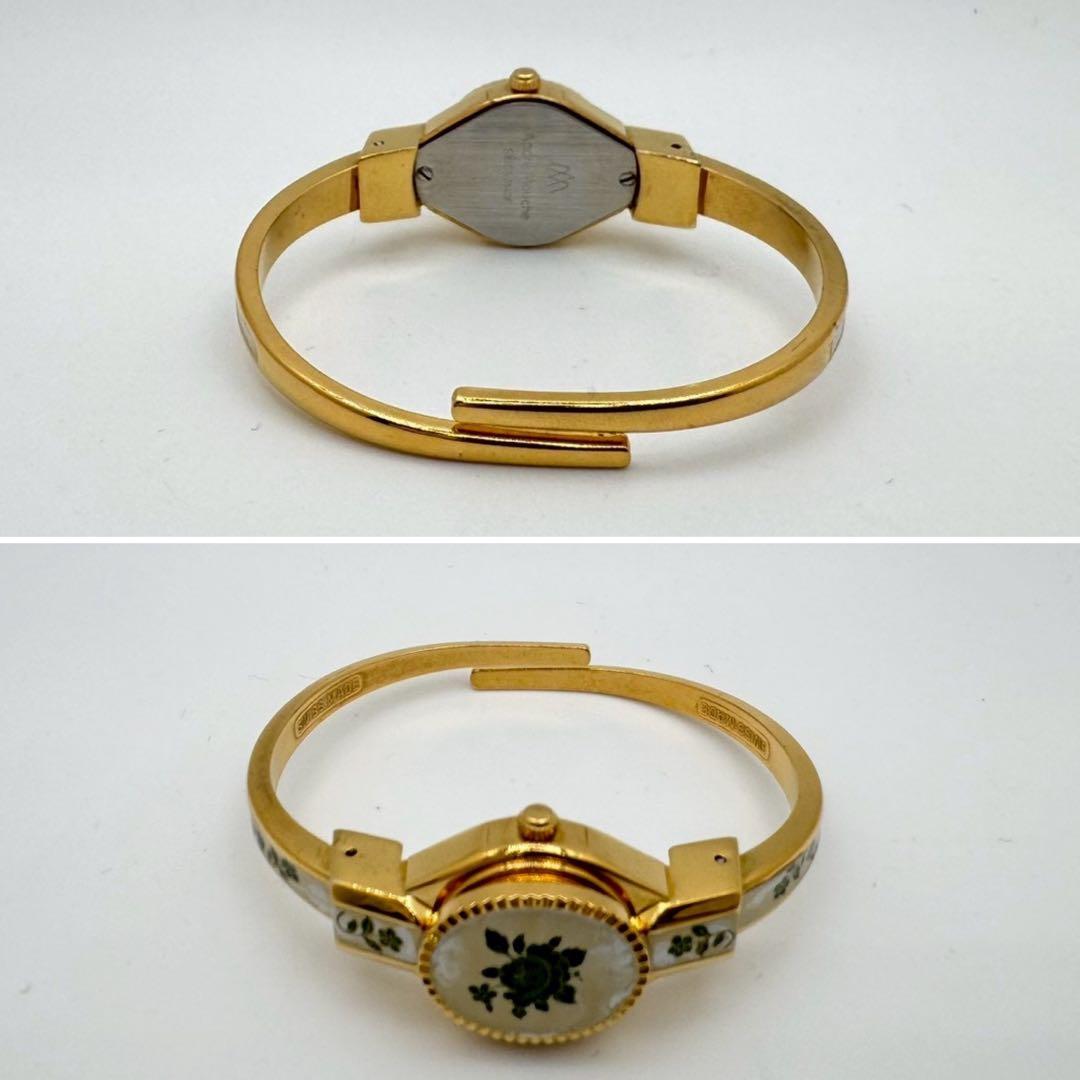 ANDRE MOUCHE バングルウォッチ ペンダントフェイス 花柄 スイス製