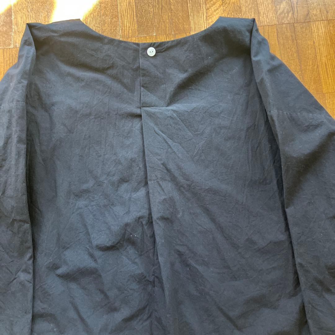 HUIS 遠州織物 レピアプルオーバー ブラックトップス U605 販売終了品